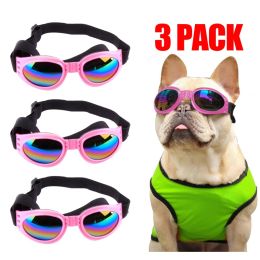 Pet Sunglasses  Windproof Glasses Accessories Goggles Small Medium Dog Sun Visor Eye Wear Glasses UV Dust Fog Protection : Pink
