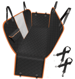 Dog Car Seat Cover View Mesh Pet Carrier Hammock Safety Protector Car Rear Back Seat Mat With Zipper And Pocket For Travel-Orange belt mesh