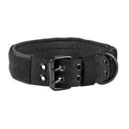 Nylon Anti-grind Dog Leash Collar:Black-L