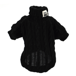 Dog Sweater Turtleneck : Black-S