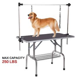 Portable Professional Dog Pet Grooming Table Adjustable Heavy Duty-Black