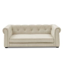 Elegant Rectangular Pet Bed For Medium And Large Dogs-Beige