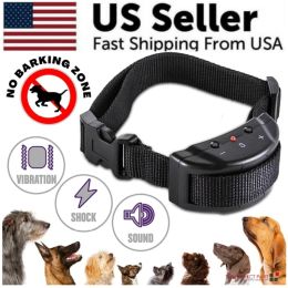 Automatic Anti Bark Barking Dog Shock Control Collar Device: Black