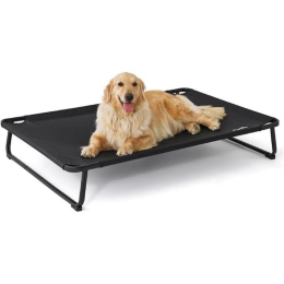 Made4Pets Large Dog Outdoor Adjustable Pet Bed With Buckle Legs, Durable And Bite-Resistant, Suitable For Indoor And Outdoor Use: Black L