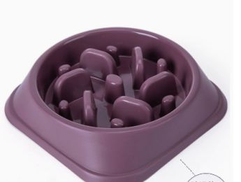 Pet Slow Feeding Bowl Dog Bowl Anti-choke Anti-skid: Conventional-02 Style Purple