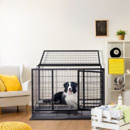 42 Inch Square Tube Wire Dog Cage-42in