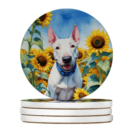 Silky Terrier Spring Path Large Sandstone Coasters( Pack Of 4 ) -Style1