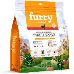 FURRY WONDER Freeze Dried Dog Food, Turkey & Chicken, 16 Oz, Grain-Free USA Made -Mobility Advance