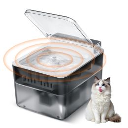Wireless Charging Battery Driven 304 Stainless Steel Automatic Induction Pet Water Fountain: 3L