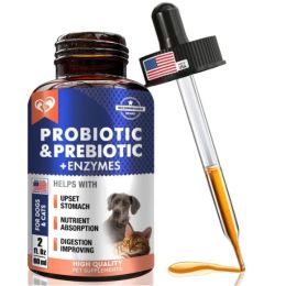 Probiotics Prebiotics With Enzymes For Dogs And Cats Digestive Gut Flora Health Pet Food Supplements: 1pc