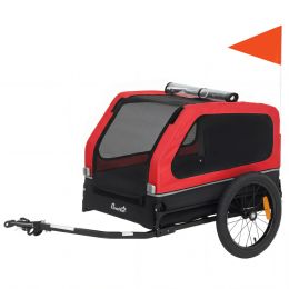 Dog Bike Trailer for Small & Medium Dogs, Universal Bicycle Coupler, Flip-Down Ramp Tailgate: Red-810x210x610 mm