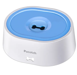 Dog Water Bowl No Spill 2L 70oz Spill Proof, Slow Water Feeder For Dogs: White