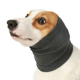 Pet Dog Comforter Headband Scarf: Gray-S