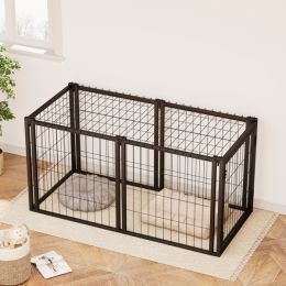 Dog Cage 47.2 Inches, Small / Medium-sized Dogs With A Top Dog Fence, Indoor