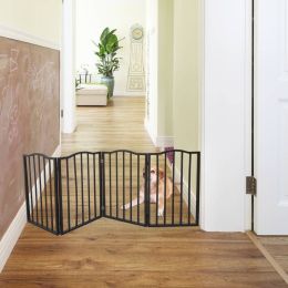 Folding Dog Gate For Doorways/Stairs, Wooden -Gate