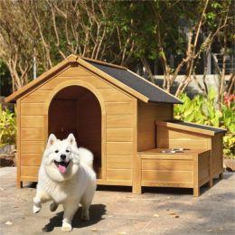 Large Wooden Dog House-Natural wood color