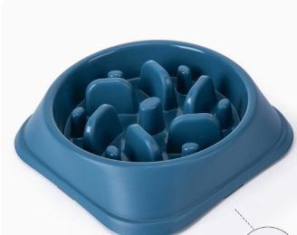 Pet Slow Feeding Bowl Dog Bowl Anti-choke Anti-skid: Conventional-02 Style Blue