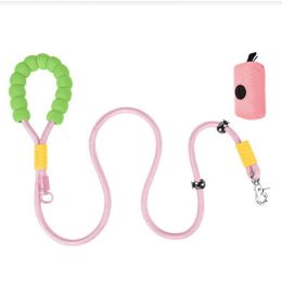 Explosion-proof Dog Leash For Small And Medium-sized Dogs, Suitable For Corgi, Border Collie, Shiba Inu, Dog Walking Collar And Dog Chain: Pink