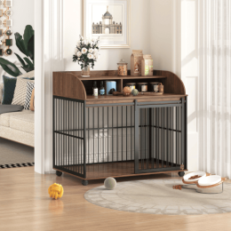 The Wooden Kennel Is Suitable For Large Medium-sized Dogs-Brown