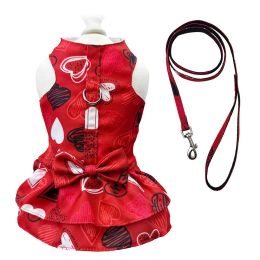 Abstract Hearts Harness Dress with Matching Leash - S