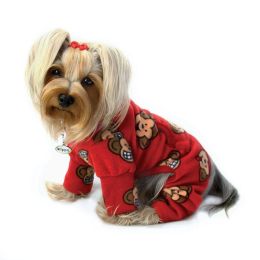 Silly Monkey Fleece Turtleneck Pajamas - Burgundy - XS