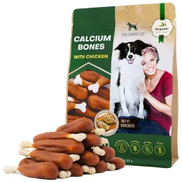 Dog Calcium Bones Wrapped Chicken & Rawhide Free Chew Treats Pet Healthy Dried Snacks Grain Free Organic Meat Chews For Training: Beloved Pets