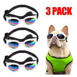 Pet Sunglasses Windproof Glasses  Small Medium Dog Sun Visor Eye Wear Glasses UV Dust Fog Protection With Adjustable Strap: 3PCS