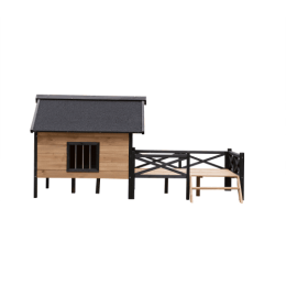 Outdoor Large Cabin Style Wooden Kennel With Porch-Yellowbrown