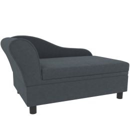 Pet Sofa Bed Couch with Storage, Pet Sofa for Cats and Small Dogs, Dark Gray