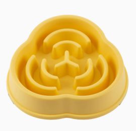 Pet Slow Feeding Bowl Dog Bowl Anti-choke Anti-skid: Conventional-01 Style Yellow