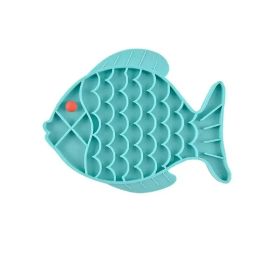 Silicone Lick Mat For Small /Medium Dog, Anti Gulping/Choking  -Blue