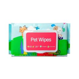 Dog/Cat Wet Wipes, Fragrance Free, Plant based , Gentle Cleansing And Deodorizing,Hypoallergenic, Wipes For PawsEars, Fur, Eye Ducts And Butt-2PCS