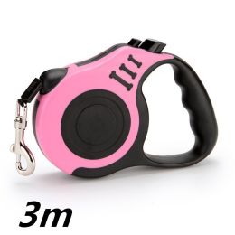 Pet Automatic Telescopic Traction Rope-Pink-3m