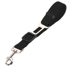 High Quality Durable Pet Cat Dog Vehicle Leash Nylon Adjustable Car Seat Dog Safety Belt Pet Leashes: Black
