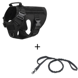 Outdoor Tactical Dog Vest For Large Dogs -Black set-XL