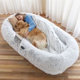 Human Dog Bed, Large Size Fits You And Pets, Washable Faux Fur Dog Bed For People Doze Off, Napping Orthopedic Dog Bed, Present Plump Pillow