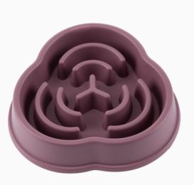 Pet Slow Feeding Bowl Dog Bowl Anti-choke Anti-skid: Conventional-01 Style Purple