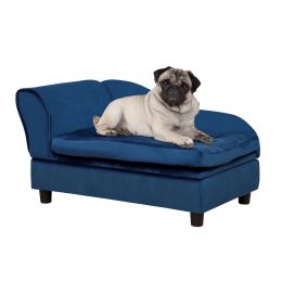 Luxury Small Dog Bed With Hidden Storage-Blue