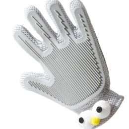 2-in-1 Pet Grooming Gloves & Brushes For Cats And Dogs High-Efficiency Hair Removal & Massage GlovesDouble-Sided Anti-Scratch : Gray