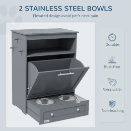 Pet Feeder Stations,  Food Storage Containers -Grey