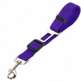 High Quality Durable Pet Cat Dog Vehicle Leash Nylon Adjustable Car Seat Dog Safety Belt Pet Leashes: Purple