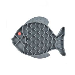 Silicone Lick Mat For Small /Medium Dog, Anti Gulping/Choking  -Gray