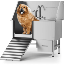 Stainless Steel Dog Bath Table: Silver