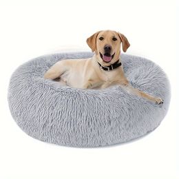 Non-Slip Dog Or Cat Beds Multiple Sizes, Calming Pet Beds For Indoor  Machine Washable-Lightgray80cm