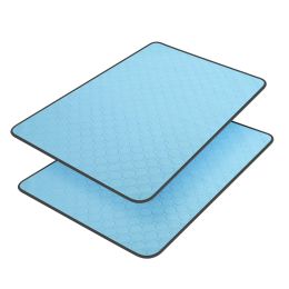 Waterproof Toilet Training Mat For Dogs, 89.5 X 59.2 Cm - 34.5 In X 23 In, Washable Pad Non-Slip Diaper Pad, For Puppies And Cats, 2 Packs: Blue