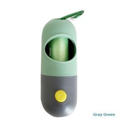 Led Light Pet Waste Bag Dispenser For Dogs -Green Gray-No Garbage Bag