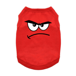 Angry Face Dog Shirt (Color/Size: Flame Scarlet Red, Large)
