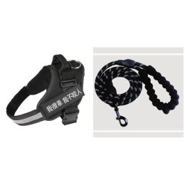 Fashion Simple Pet Leash Chest Strap Set (Color/Size: Black-XS)