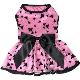 All Aflutter Pink & Black Dress (Color/Size: Large)