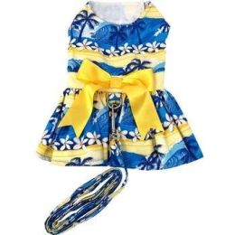 Catching Waves Dog Dress with Matching Leash (Color/Size: Medium)